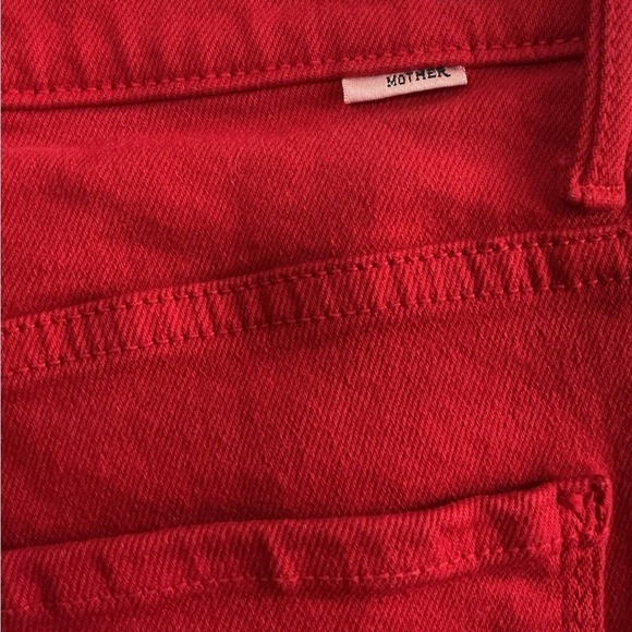Mother High Waisted Weekender Skimp Flare Leg Stretch Vibrant Haute Red Size 27 - Picture 8 of 10